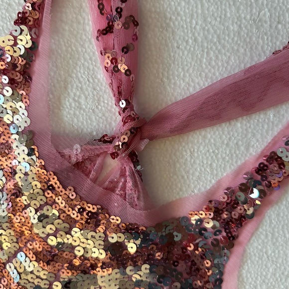 Body Central Colorful Sequin Sleeveless Tank Top Juniors Medium Retro Y2K Hippie - Picture 7 of 9